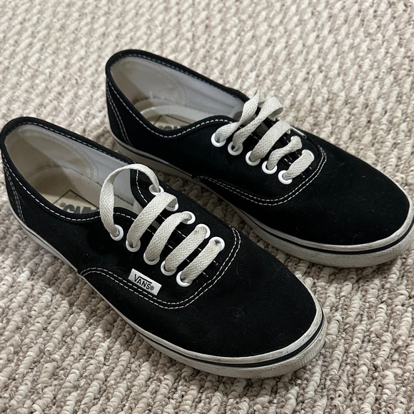 Vans Black and White Canvas Shoes - Picture 1 of 5